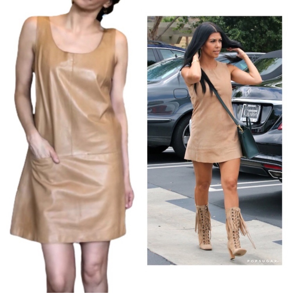 VINCE leather Shift Dress